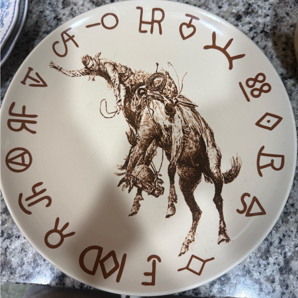 Western Themed Ceramic Plate